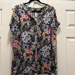 Floral Print Women's Blouse - Multicolor